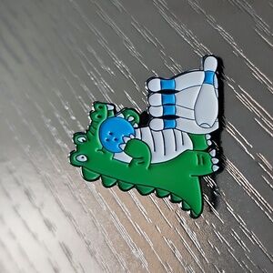 Bowling Alligator Enamel Pin